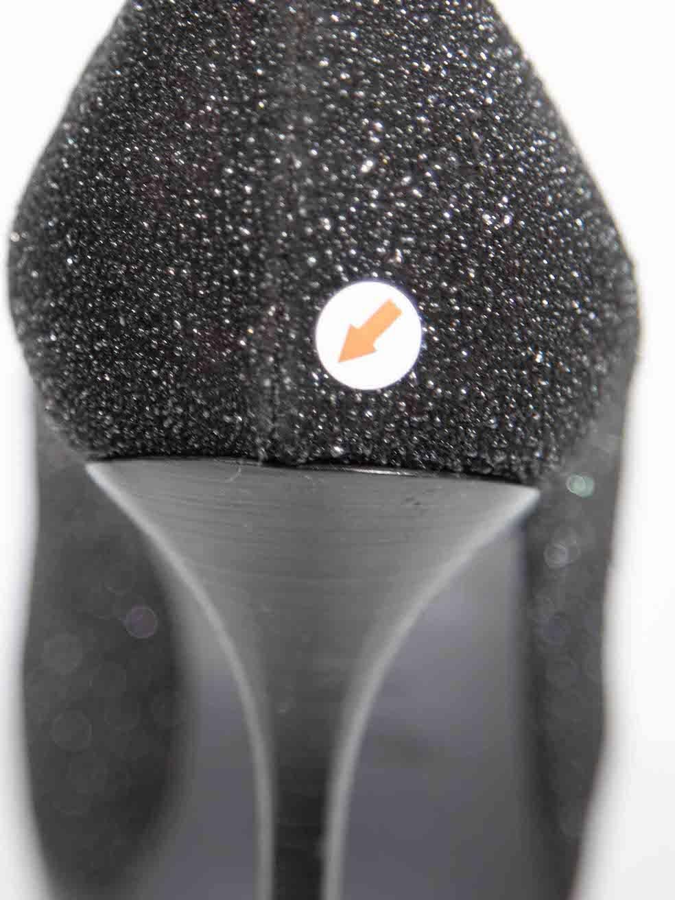 Saint Laurent Black Textured Glitter Pumps Size IT 35 For Sale 1