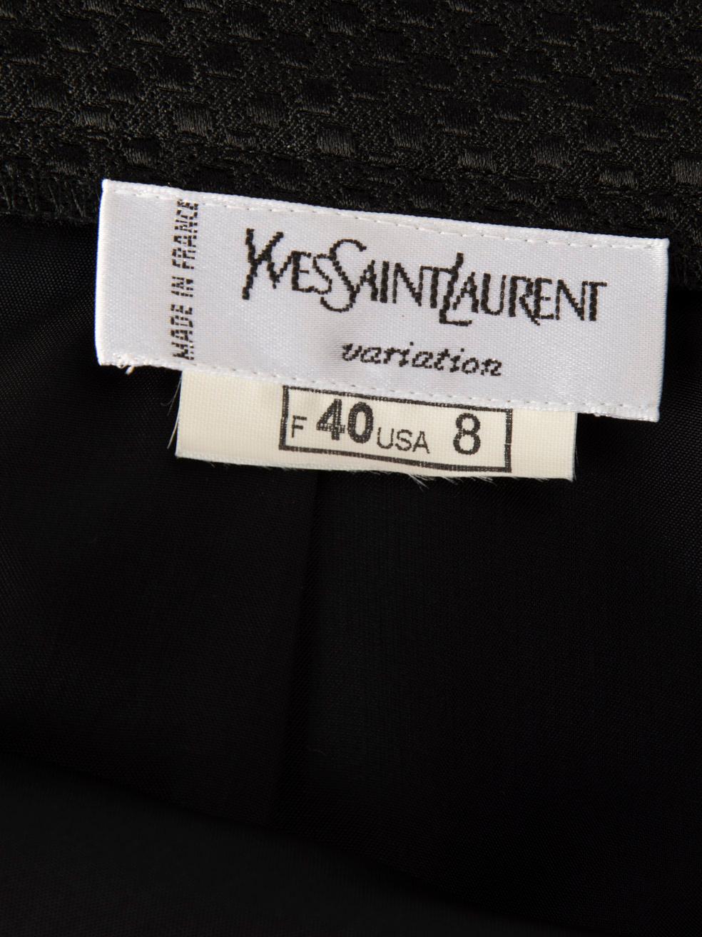Saint Laurent jupe noire texturée longueur genou, taille L Pour femmes en vente