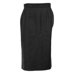 Saint Laurent - Gonna al ginocchio con texture nera - Taglia L.
