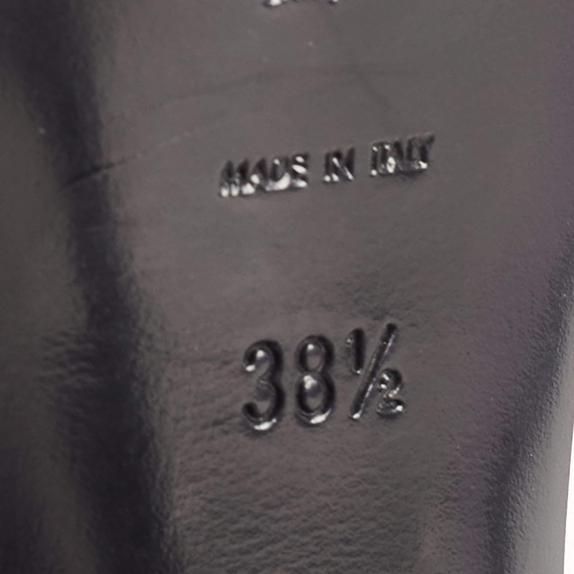 Saint Laurent Black Textured Suede Tribute Sandals Size 38.5 For Sale 2