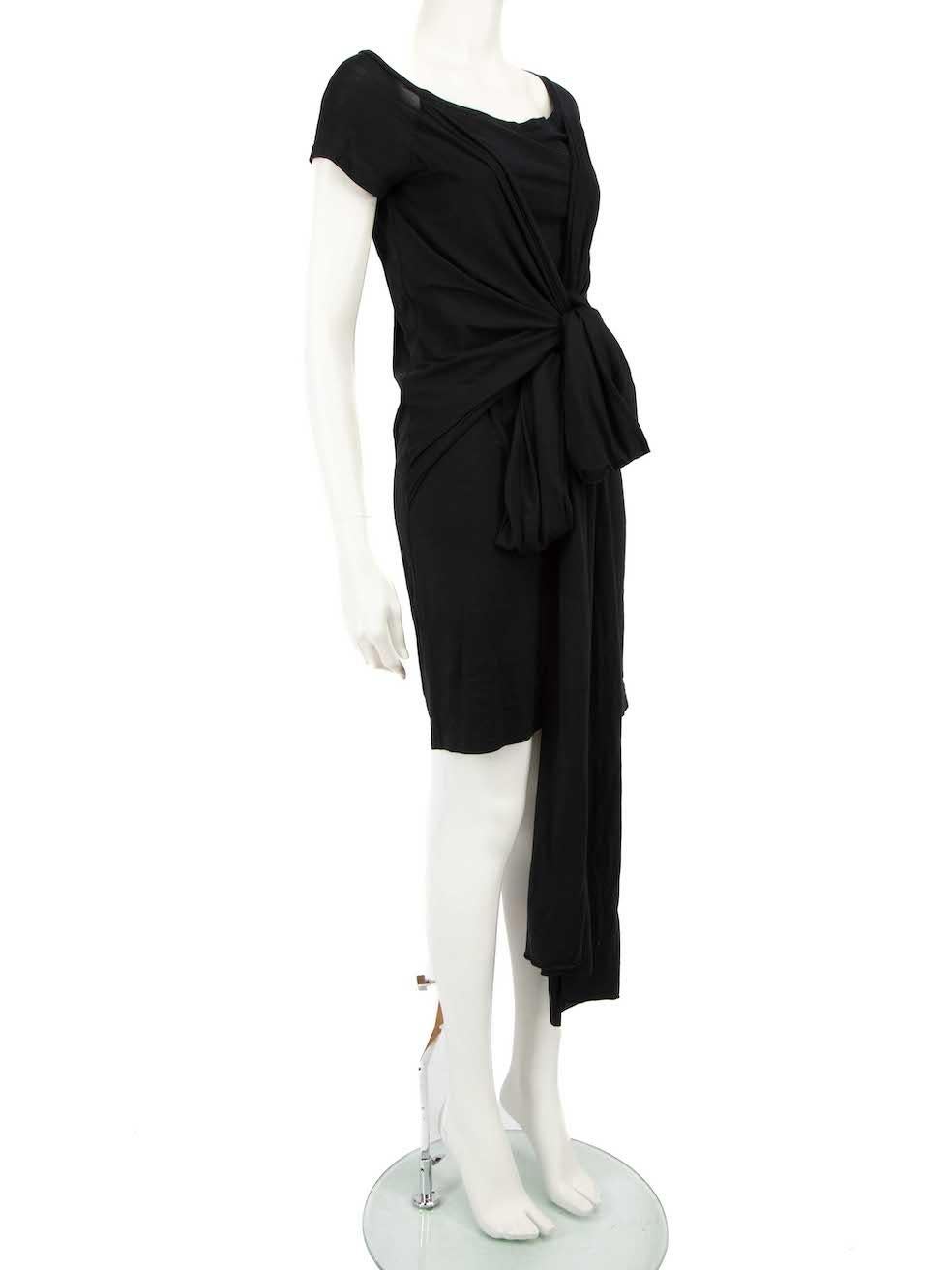 CONDITION is Very good. Hardly any visible wear to top is evident on this used Yves Saint Laurent designer resale item.
 
 
 
 Details
 
 
 Black
 
 Cotton
 
 Dress
 
 Mini
 
 Round neck
 
 Tie detail
 
 Figure hugging fit
 
 
 
 
 
 Made in Italy
