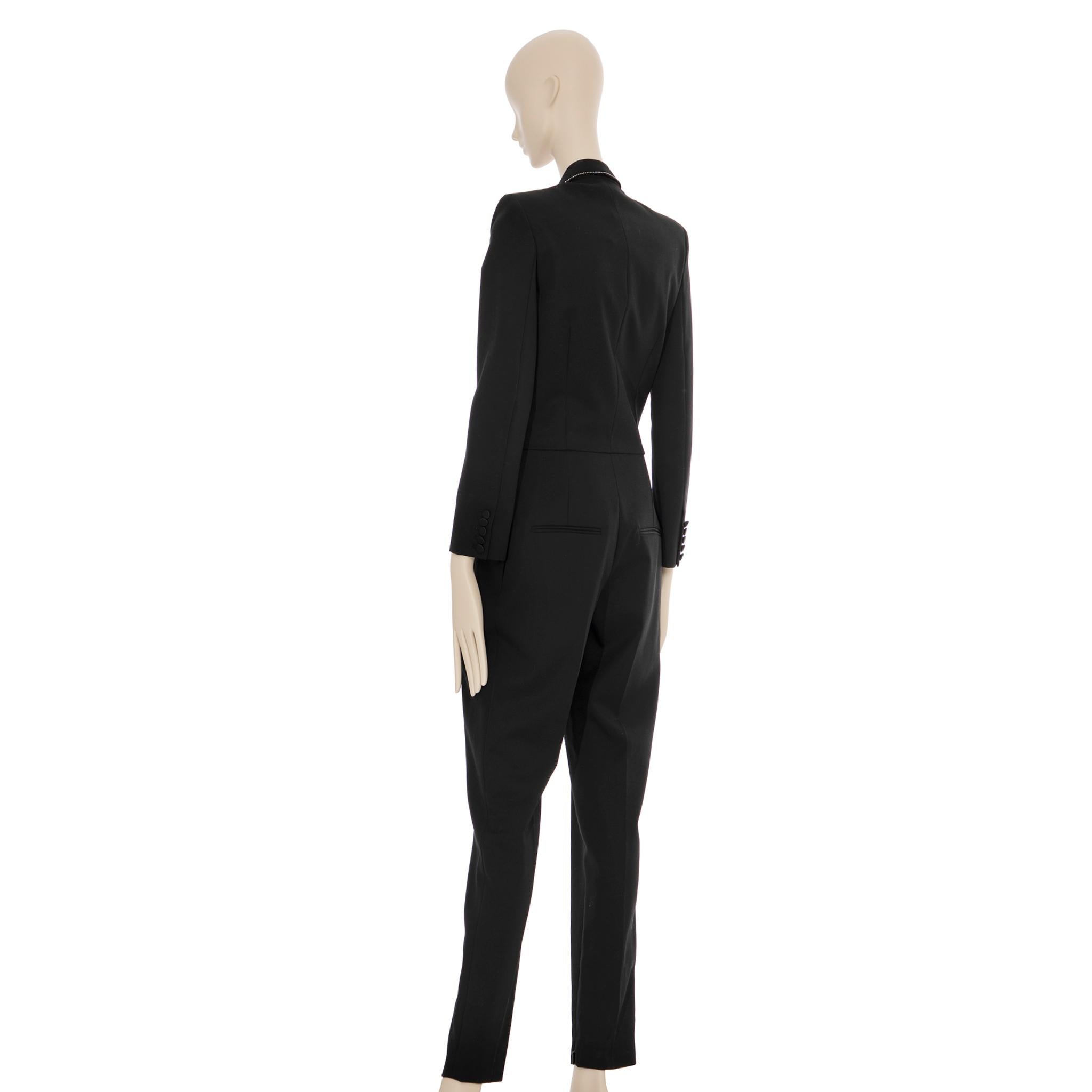 Saint Laurent Black Tuxedo Jumpsuit With Crystals 38 FR For Sale 6