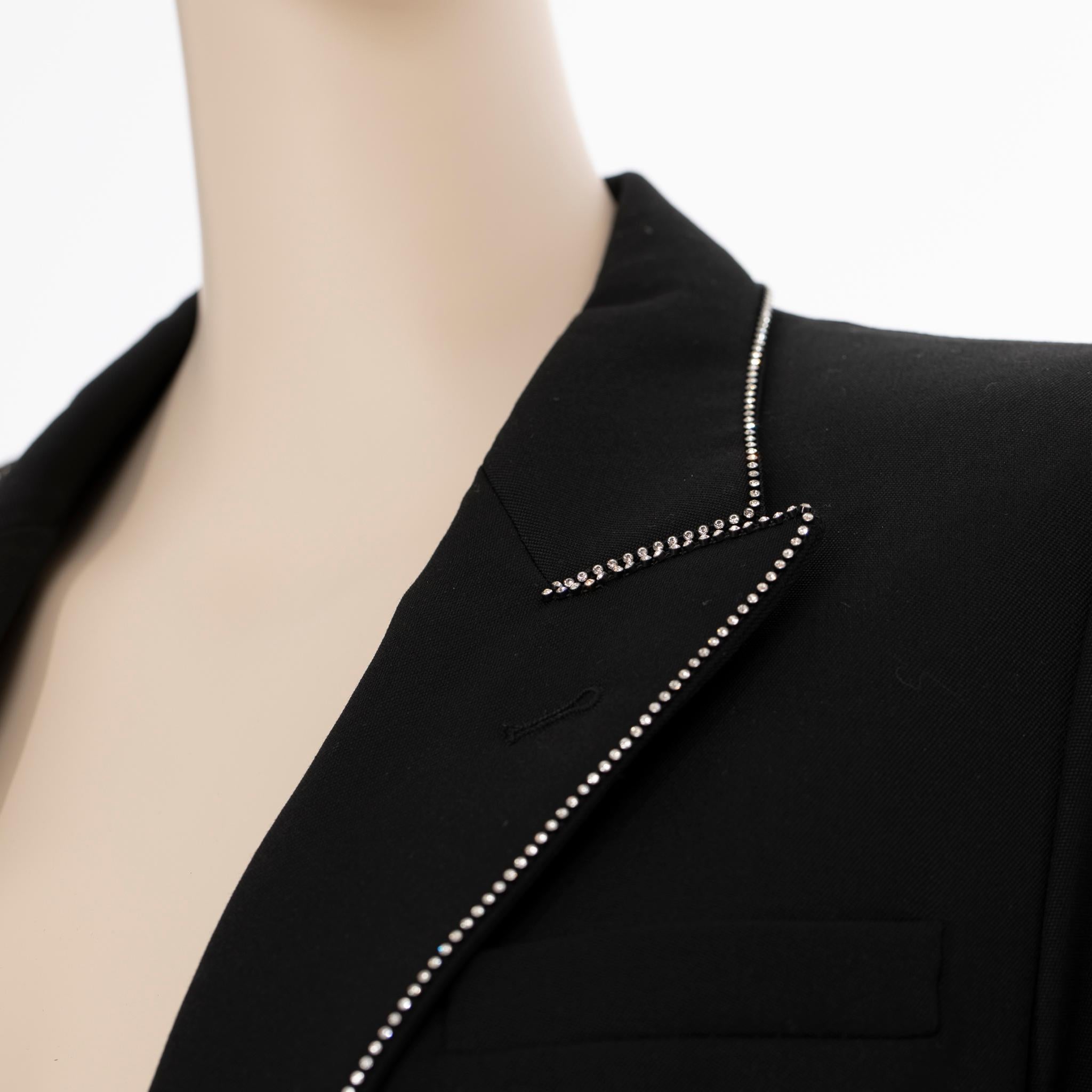 Women's Saint Laurent Black Tuxedo Jumpsuit With Crystals 38 FR For Sale