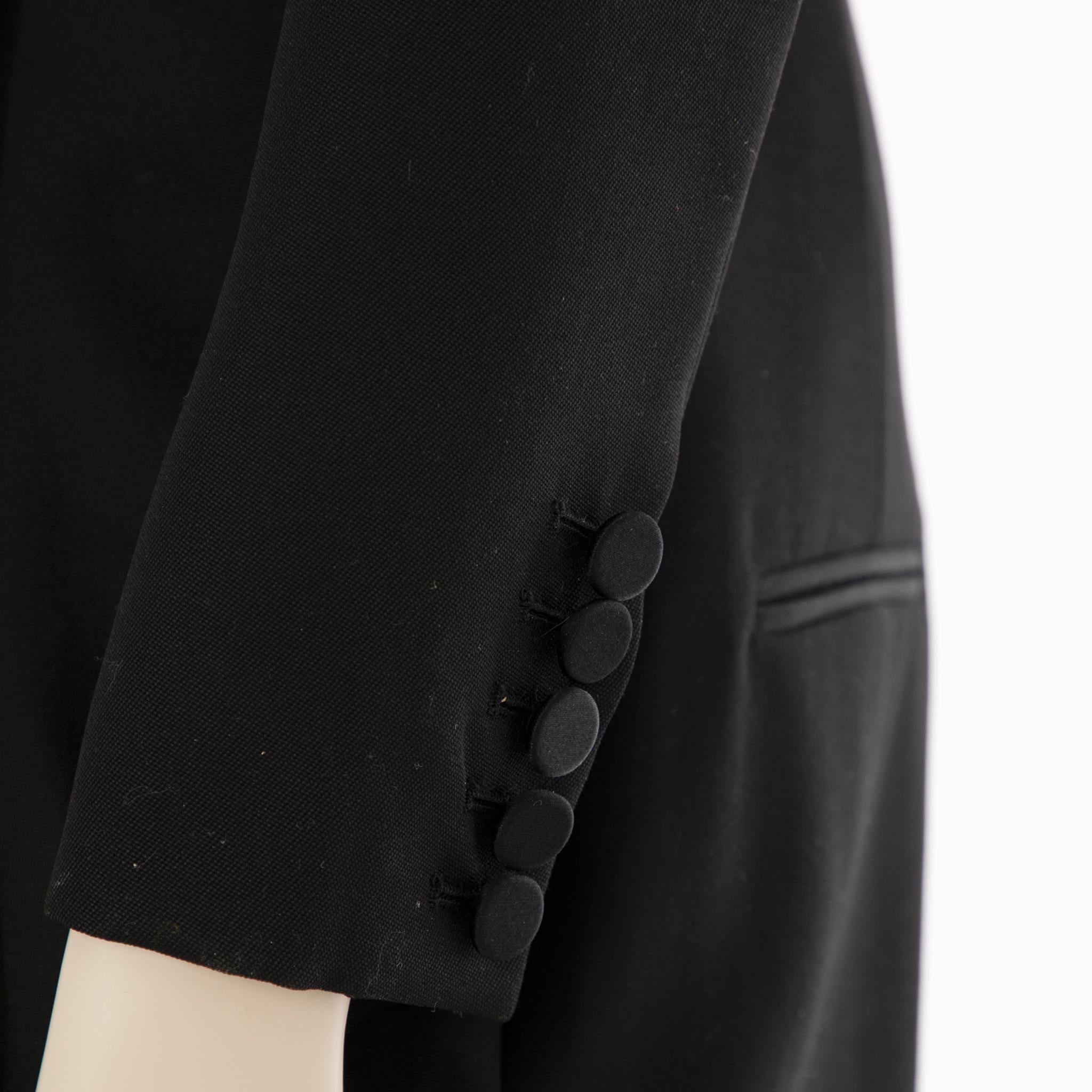 Saint Laurent Black Tuxedo Jumpsuit With Crystals 38 FR For Sale 5