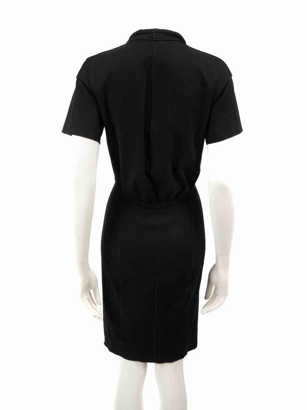 Saint Laurent Black V-Neck Knee Length Dress Size XS In Excellent Condition For Sale In London, GB