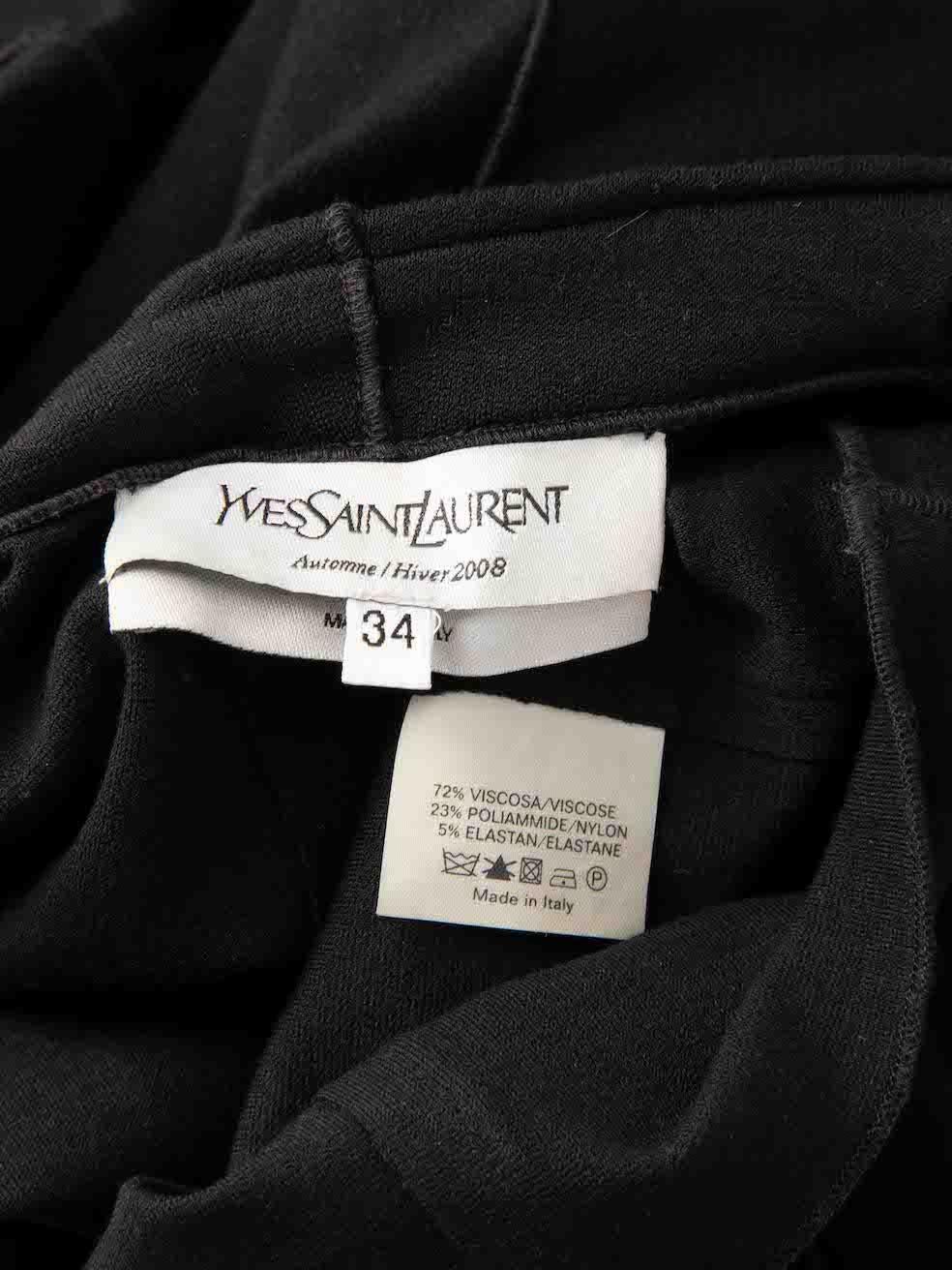 Saint Laurent Schwarzes knielanges Kleid mit V-Ausschnitt Größe XS im Angebot 1