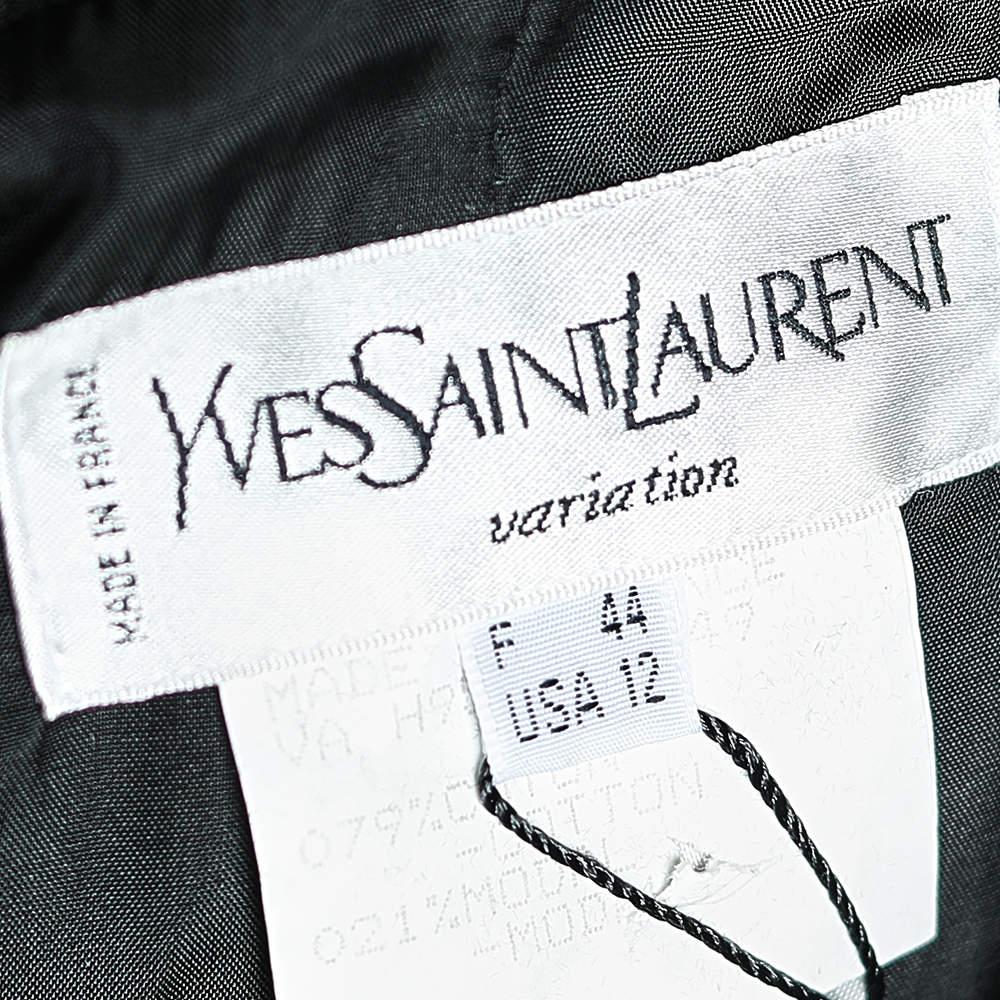 Women's Saint Laurent Black Velvet Button Front Jacket L For Sale