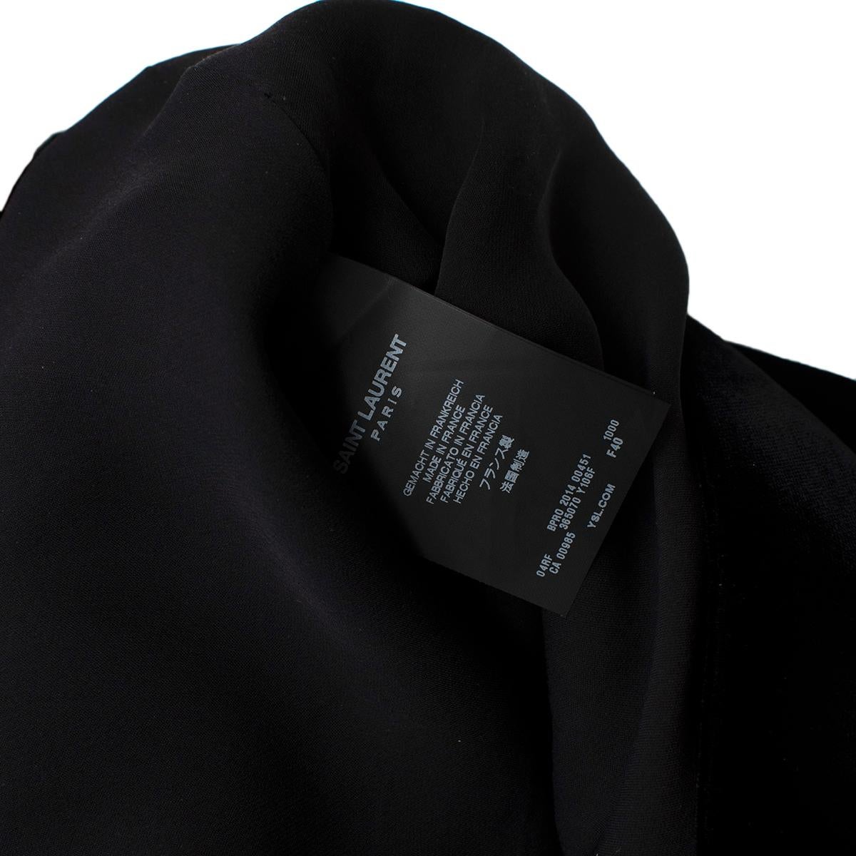 Saint Laurent Black Velvet Chain Trim Mini Dress - US Size 8 For Sale 5