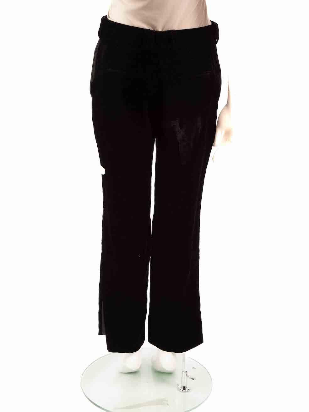 Saint Laurent Black Velvet High Waisted Trousers Size M In Good Condition For Sale In London, GB