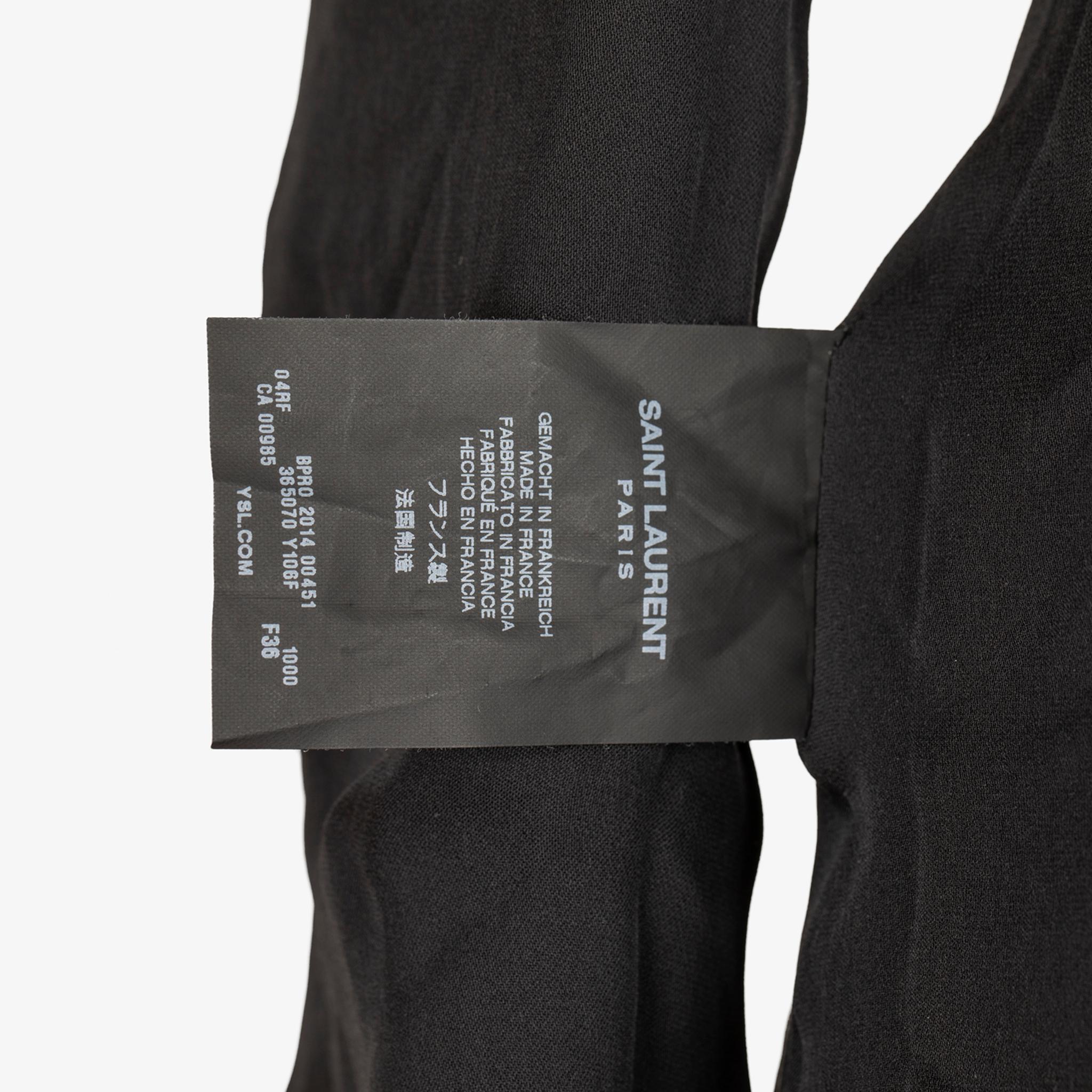 Saint Laurent Mini robe en velours noir bordée de chaînes argentées - 36 FR en vente 4