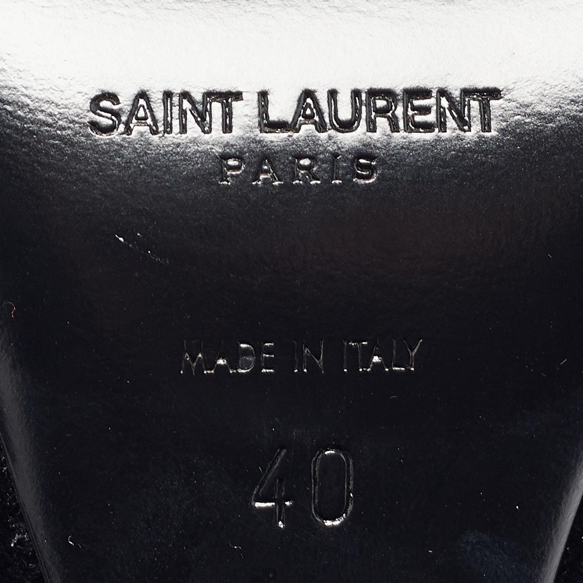 Saint Laurent Black Velvet Niki Over The Knee Boots Size 40 For Sale 1