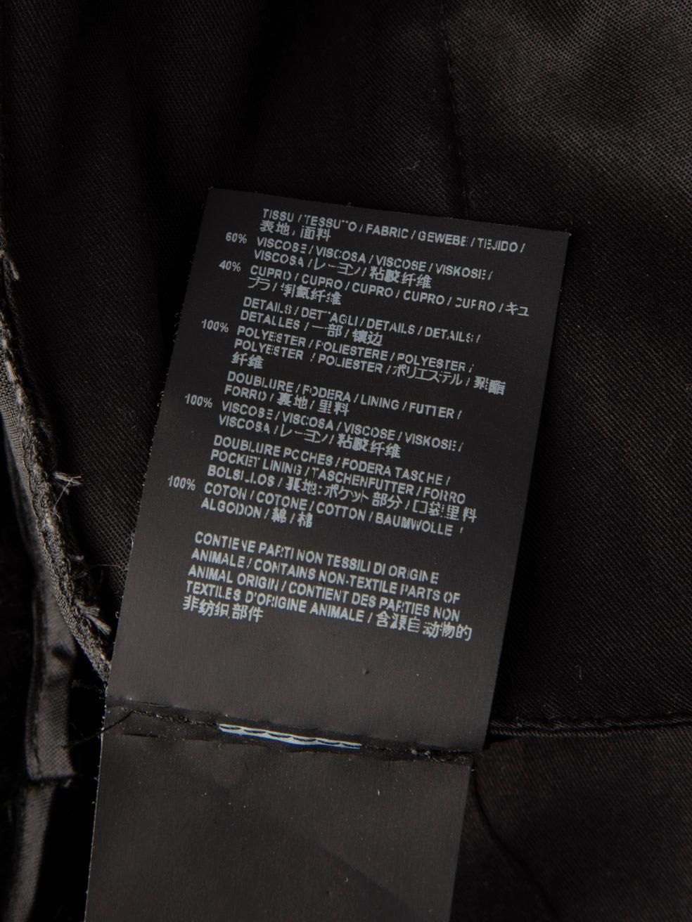 Saint Laurent Black Velvet Satin Panel Trousers Size M For Sale 3