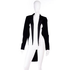 Saint Laurent Black Velvet & Satin Tuxedo Jacket With Tails & Flyaway Panels