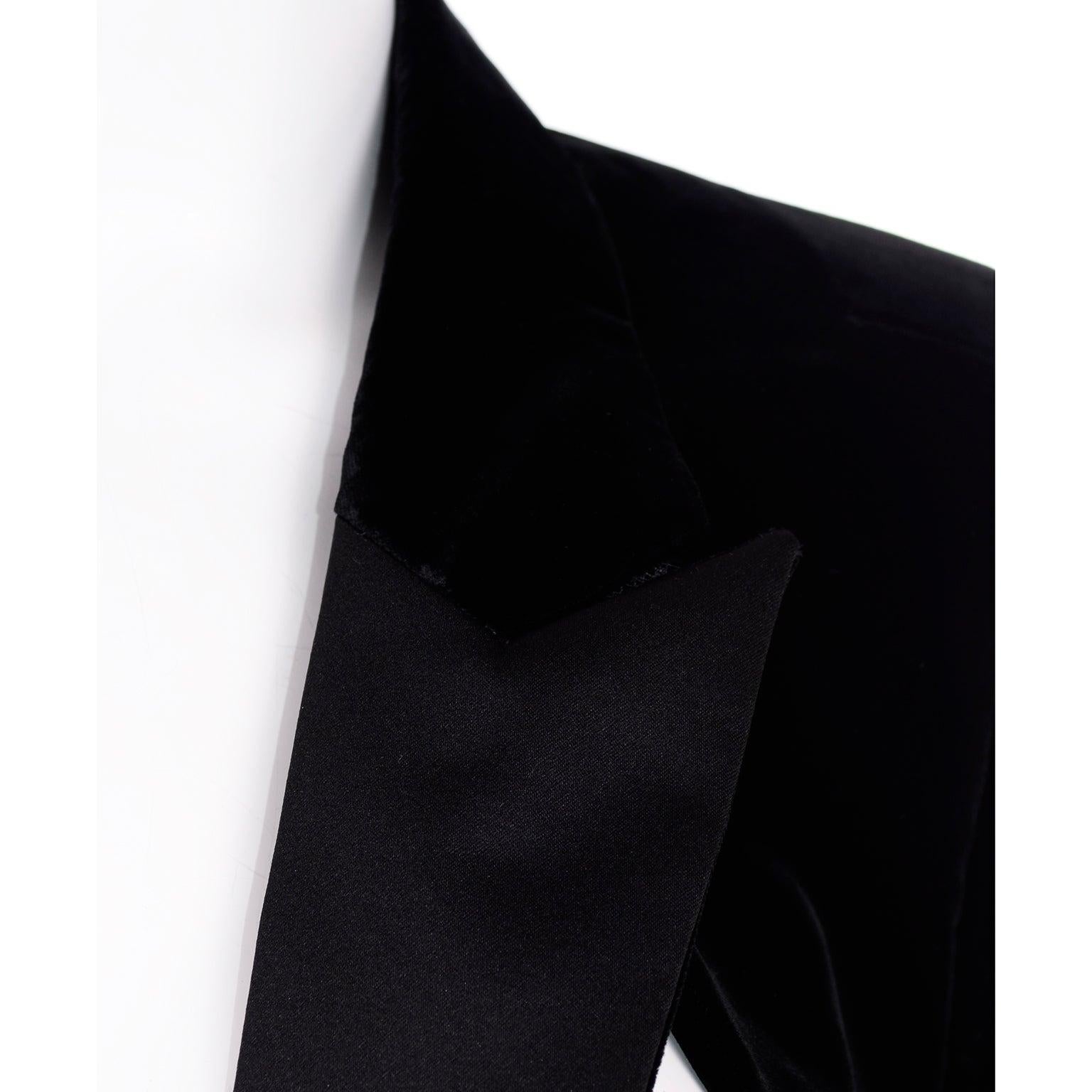 Women's Saint Laurent Black Velvet & Satin Tuxedo Jacket With Tails & Flyaway Panels For Sale