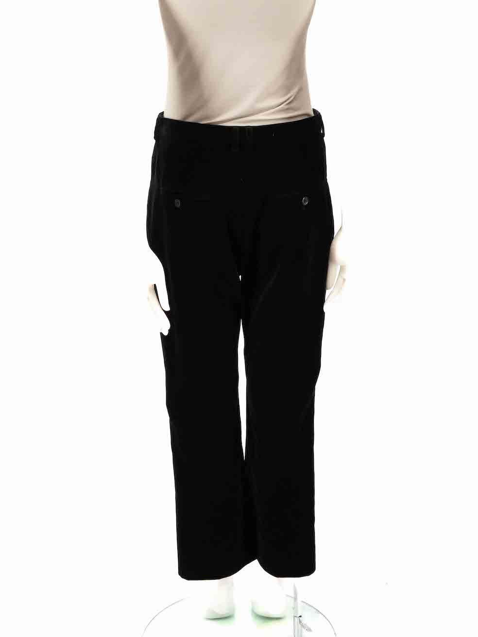 Saint Laurent Black Velvet Straight Leg Trousers Size L In Good Condition For Sale In London, GB