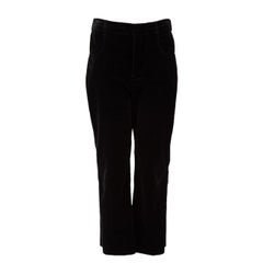 Saint Laurent Black Velvet Straight Leg Trousers Size L