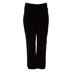Saint Laurent Black Velvet Straight Leg Trousers Size L