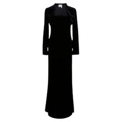Saint Laurent Crystal Embellished Black Wool Mini Shift Dress For Sale ...