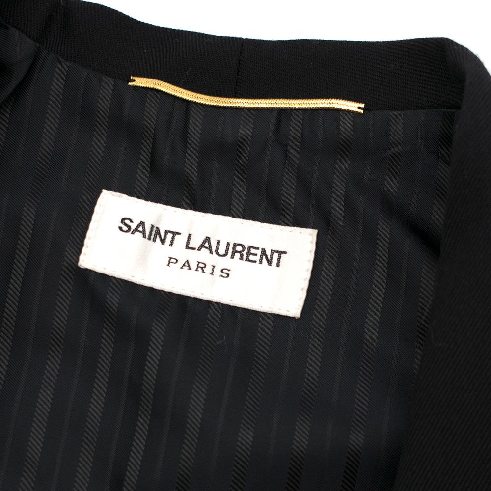 Saint Laurent Black Virgin Wool Gabardine Waist Coat XXS 6 5