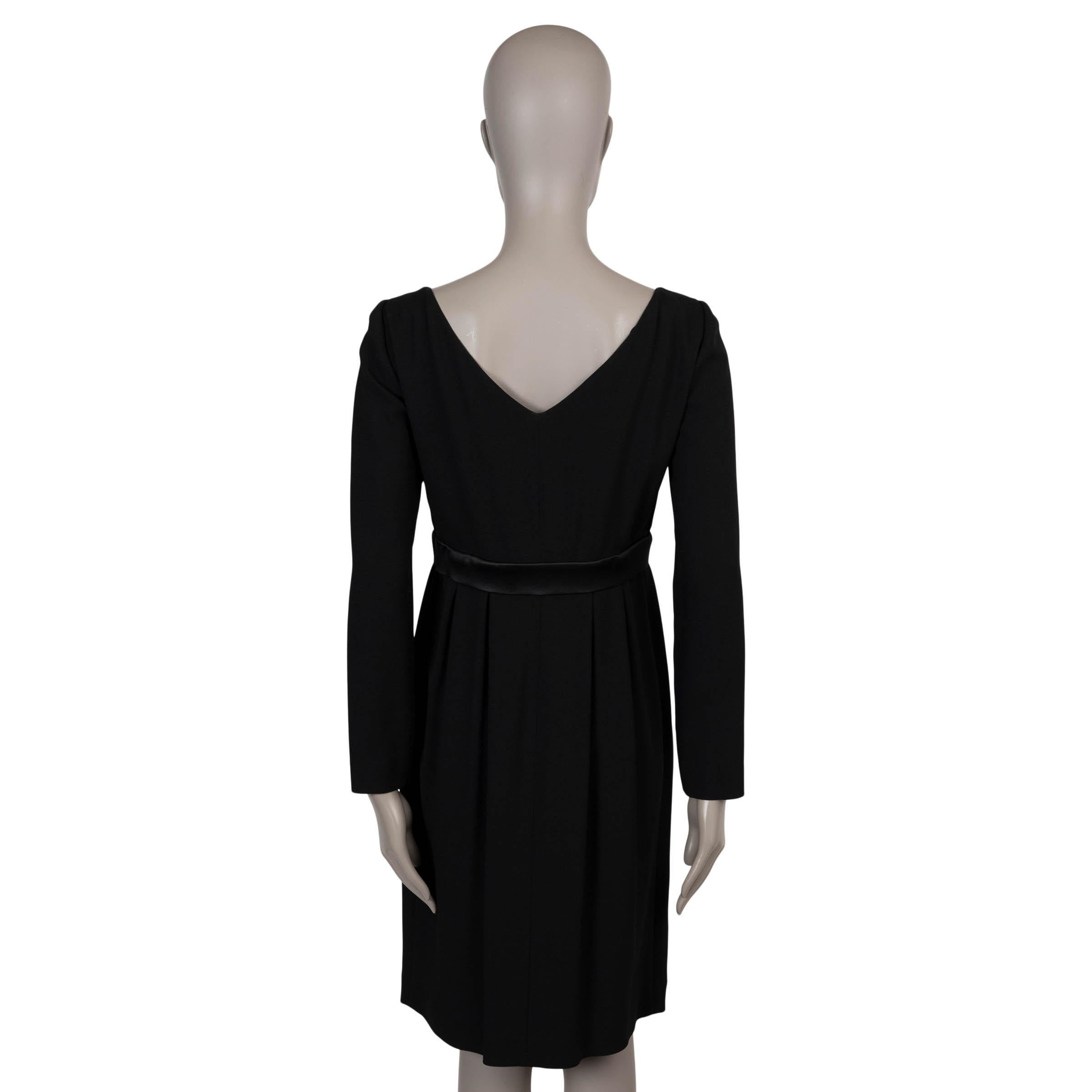 Noir SAINT LAURENT noir viscose 2016 BOW WAIST BAND Robe de Cocktail 40 M en vente
