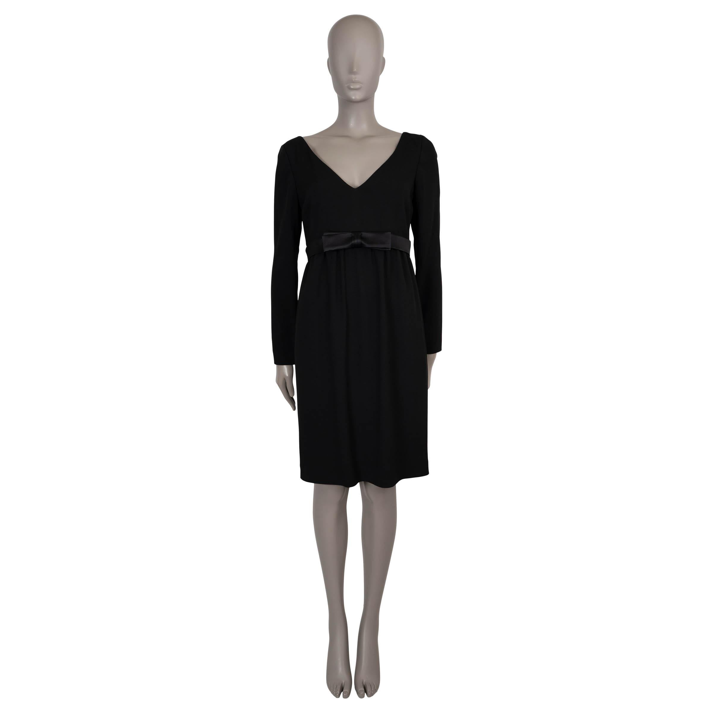 SAINT LAURENT noir viscose 2016 BOW WAIST BAND Robe de Cocktail 40 M Excellent état - En vente à Zürich, CH