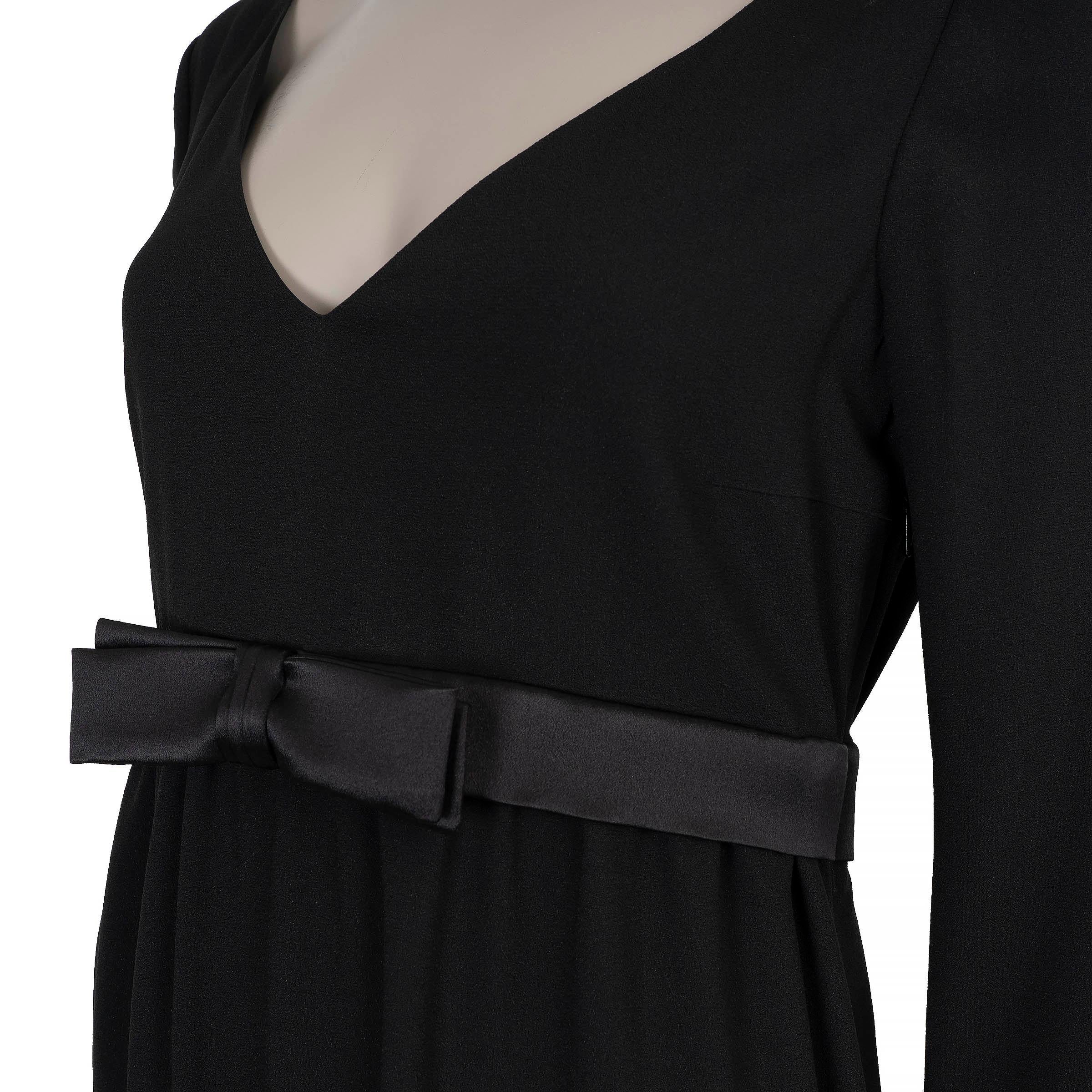 SAINT LAURENT noir viscose 2016 BOW WAIST BAND Robe de Cocktail 40 M Pour femmes en vente