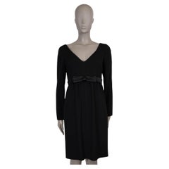 SAINT LAURENT black viscose 2016 BOW WAIST BAND Cocktail Dress 40 M