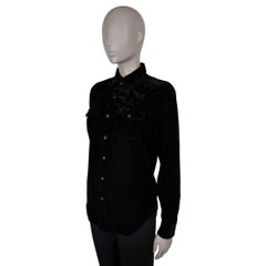 SAINT LAURENT schwarz Viskose 2018 GLITTER VELVET WESTERN Hemd M