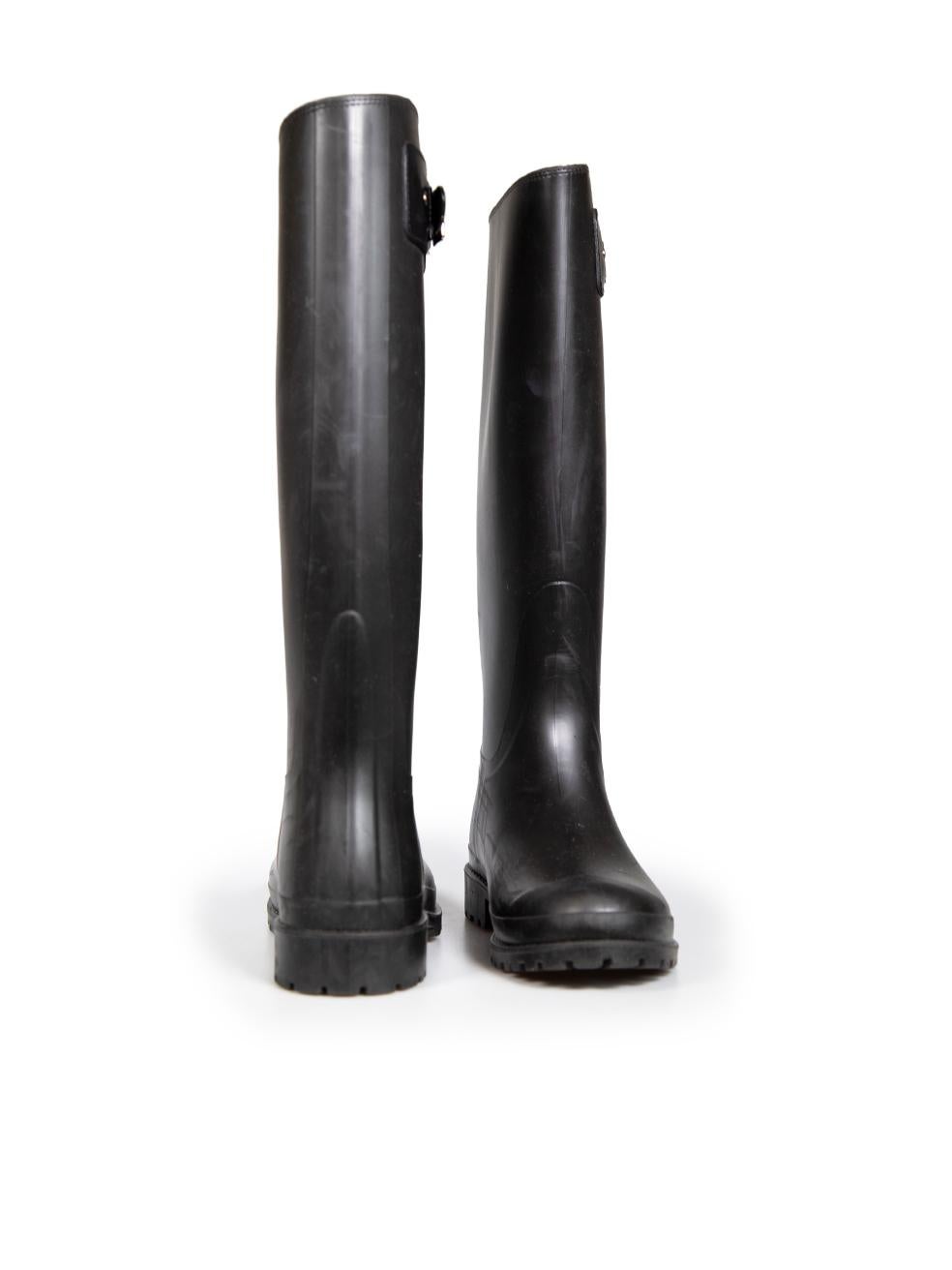 Saint Laurent Black Wellington Rain Boots Size IT 36 In Excellent Condition For Sale In London, GB
