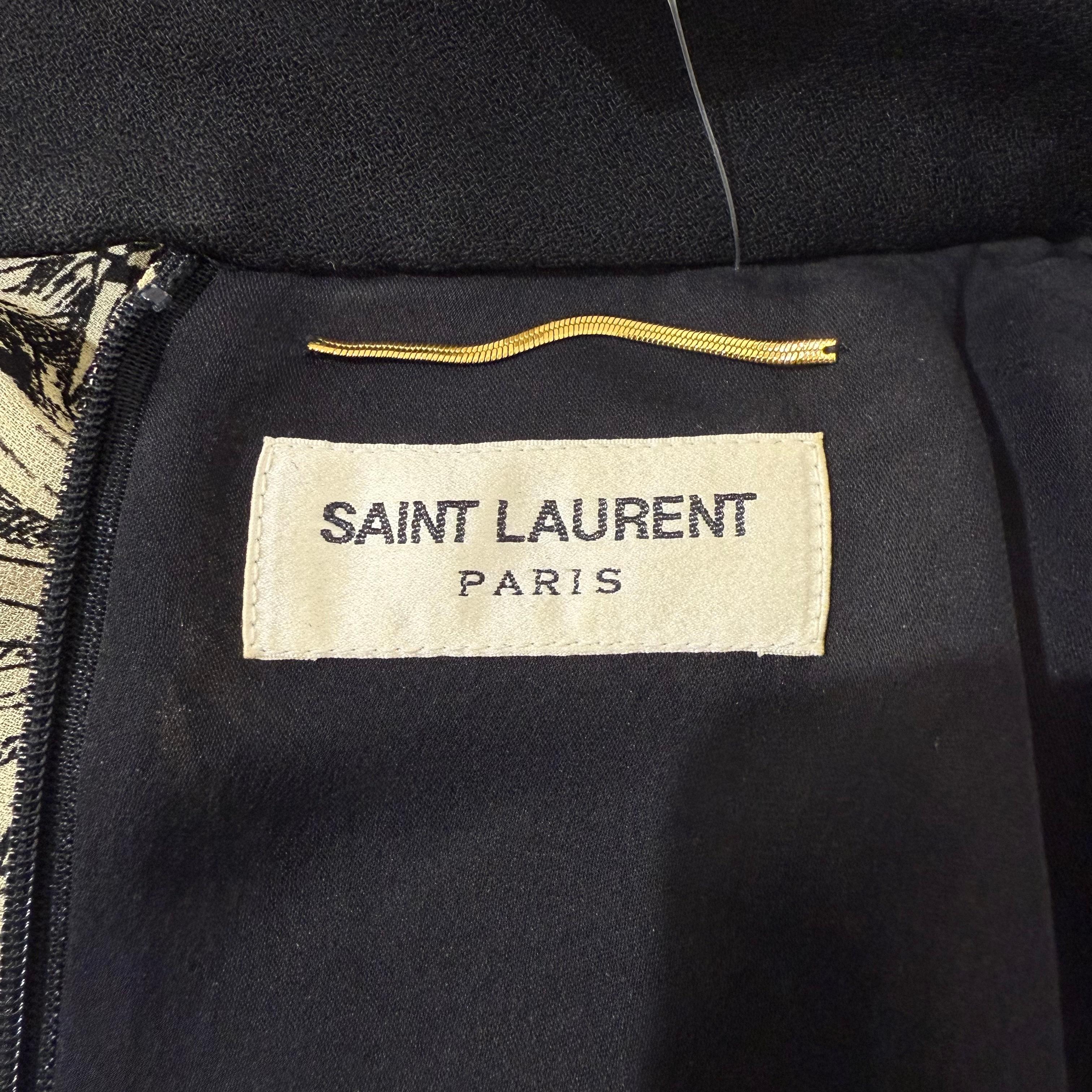Saint Laurent Robe à fleurs noires et blanches FR 38 / IT 42 en vente 3