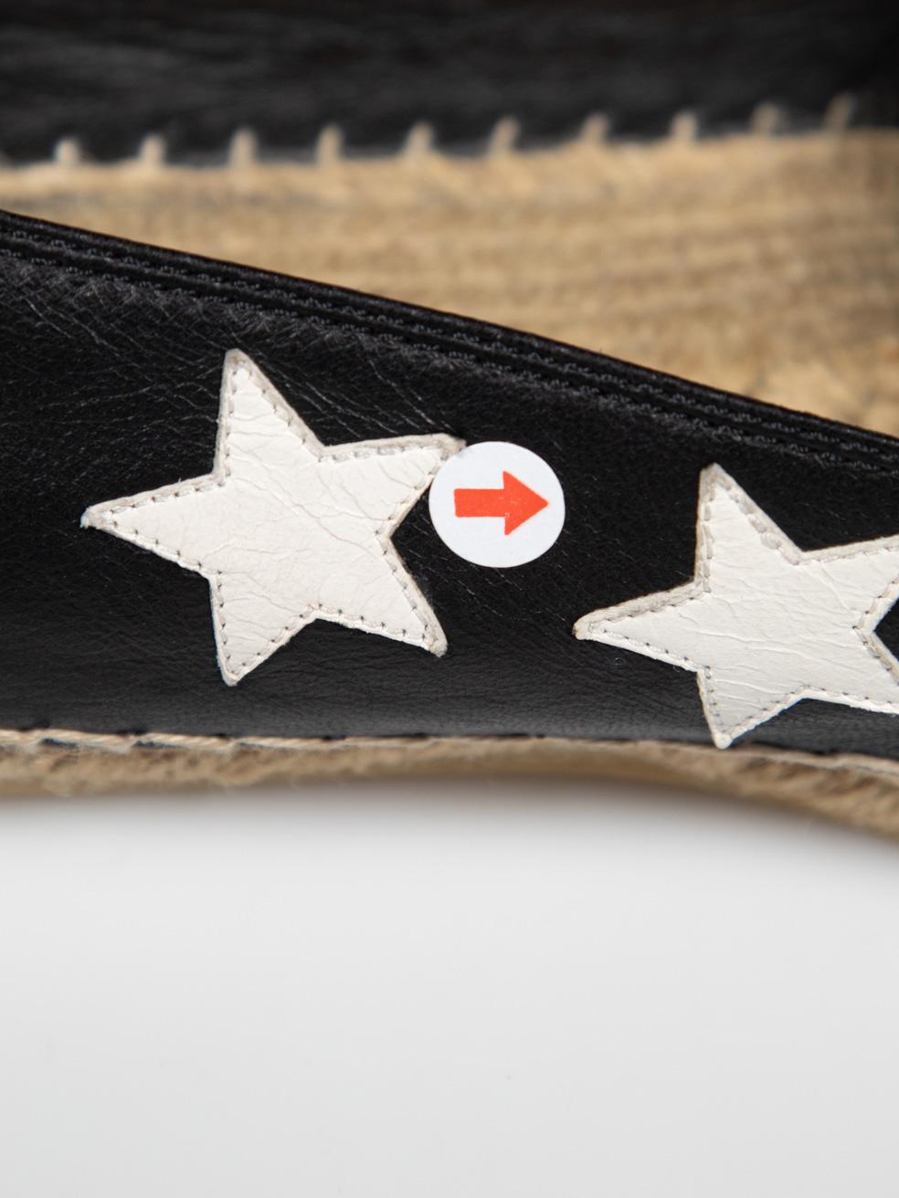 Saint Laurent Espadrillas a stella in pelle bianca e nera misura IT 40 in vendita 5