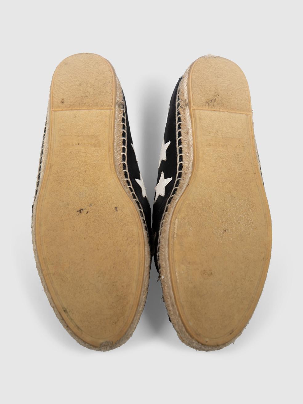 Saint Laurent Espadrillas a stella in pelle bianca e nera misura IT 40 In condizioni ottime in vendita a London, GB
