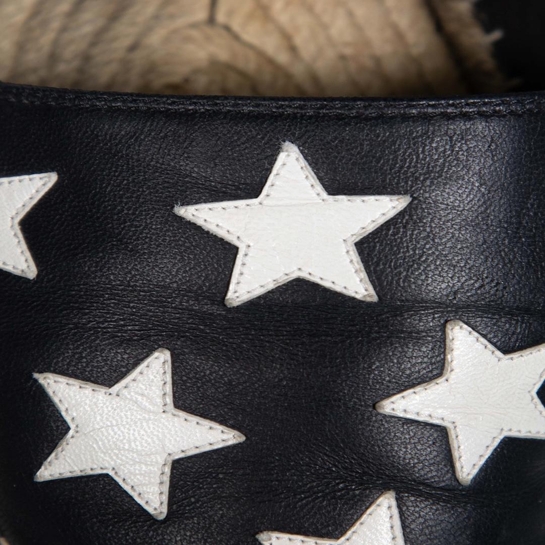 Donna Saint Laurent Espadrillas a stella in pelle bianca e nera misura IT 40 in vendita