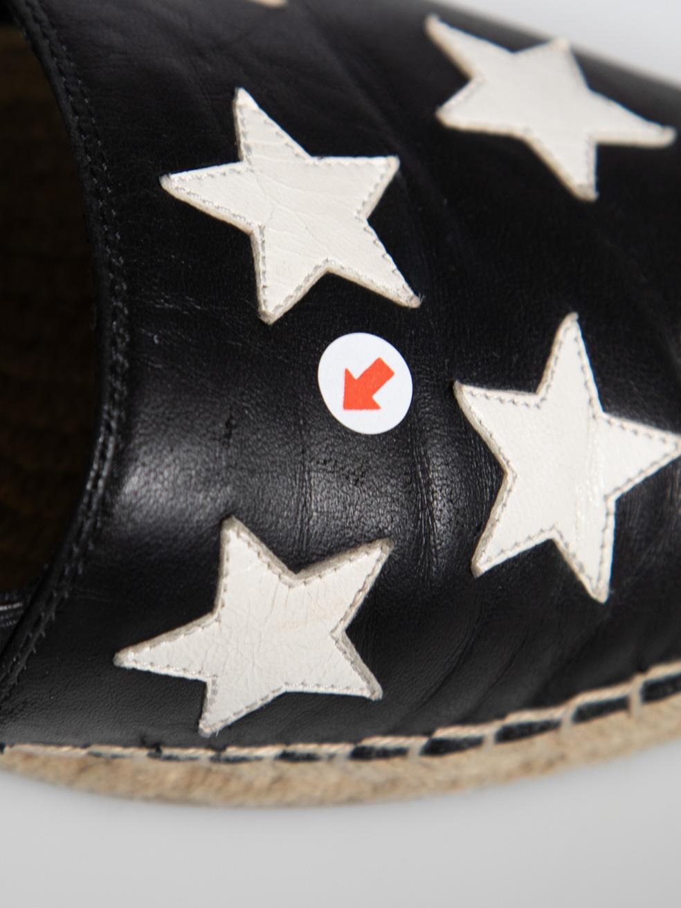 Saint Laurent Espadrillas a stella in pelle bianca e nera misura IT 40 in vendita 2