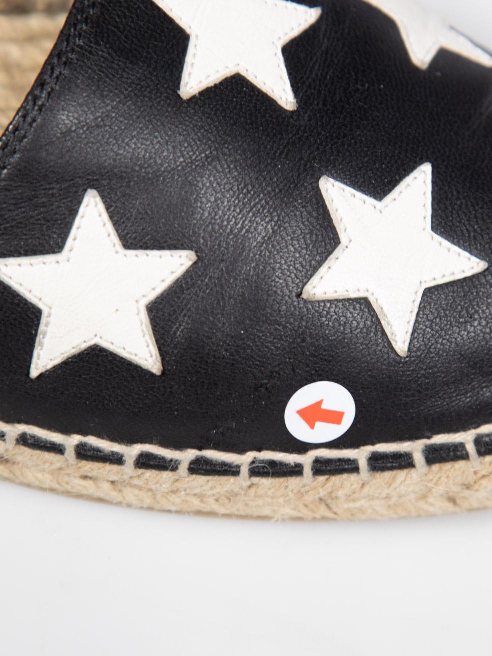 Saint Laurent Espadrillas a stella in pelle bianca e nera misura IT 40 in vendita 3