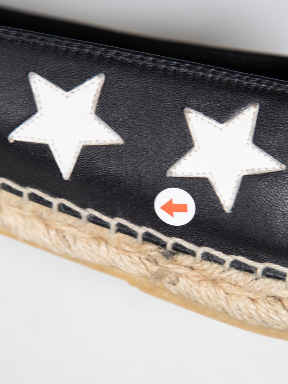 Saint Laurent Espadrillas a stella in pelle bianca e nera misura IT 40 in vendita 4