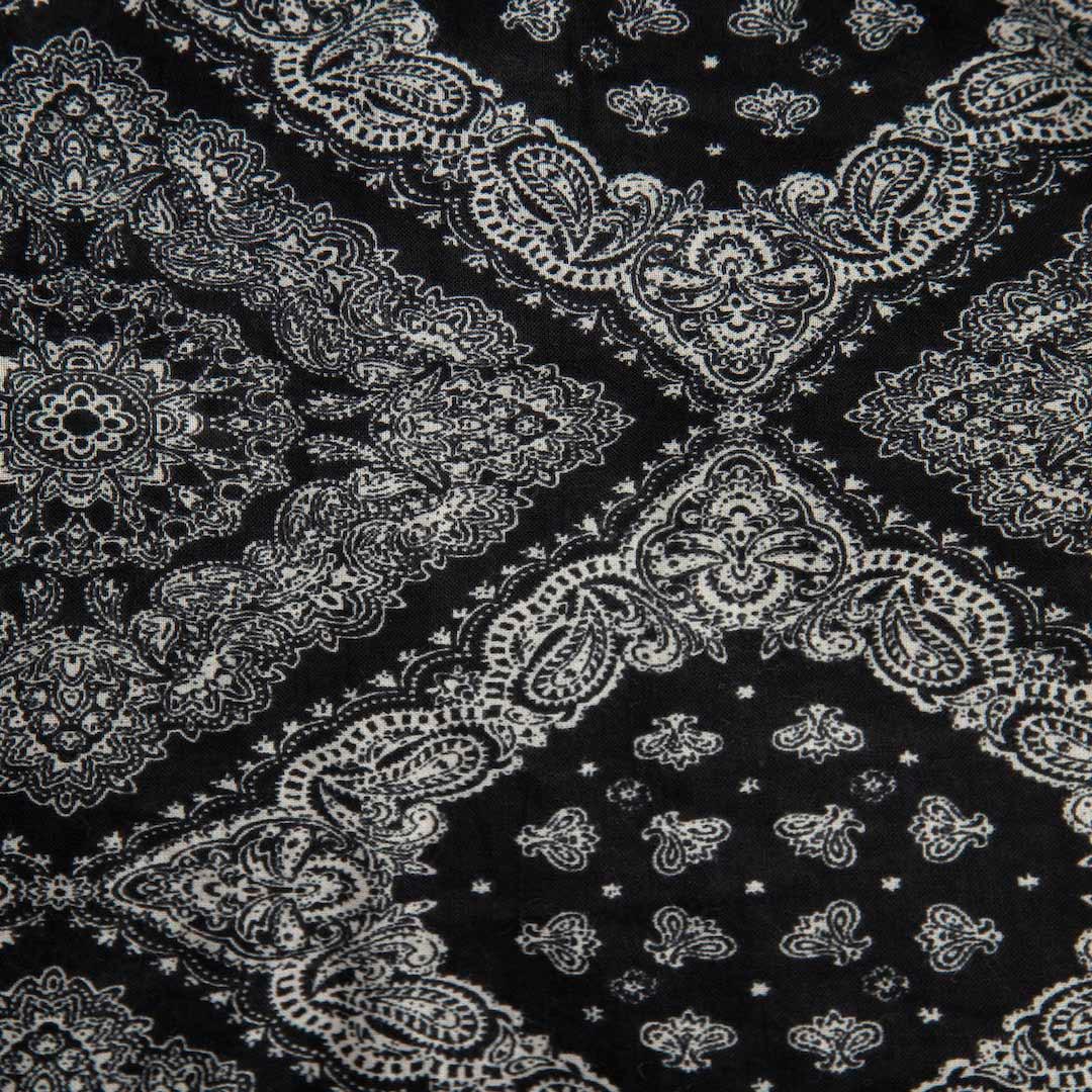 Saint Laurent Black & White Paisley Print Blouse Size S In Good Condition For Sale In London, GB