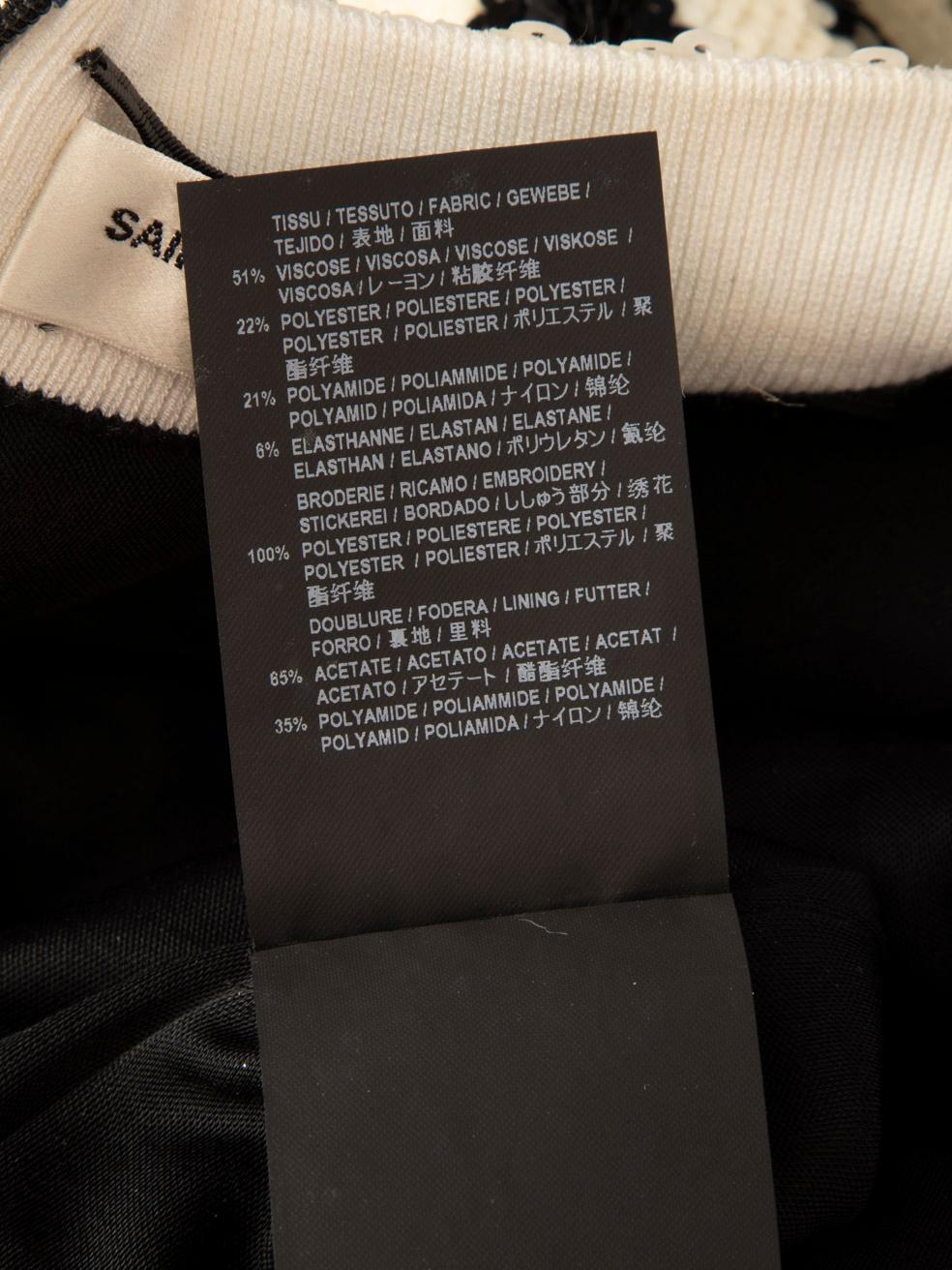 Saint Laurent Schwarz-Weiß Gestreiftes Paillettenkleid Größe S im Angebot 1