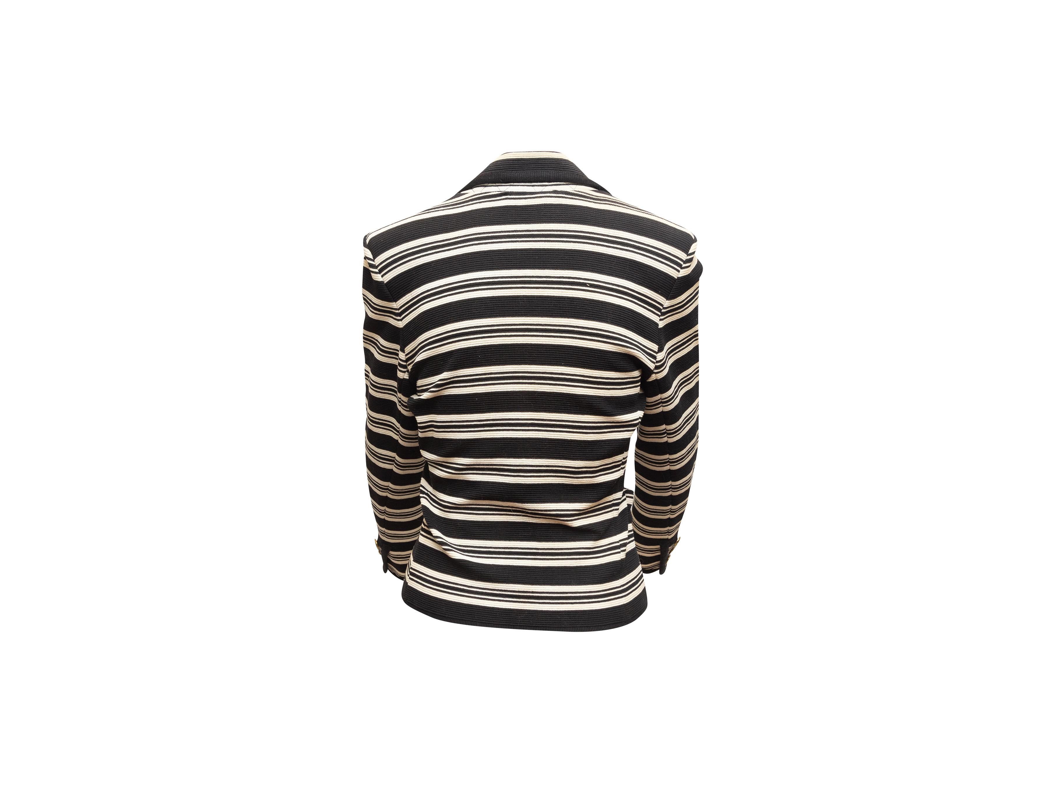 Women's Saint Laurent Black & White Striped Blazer
