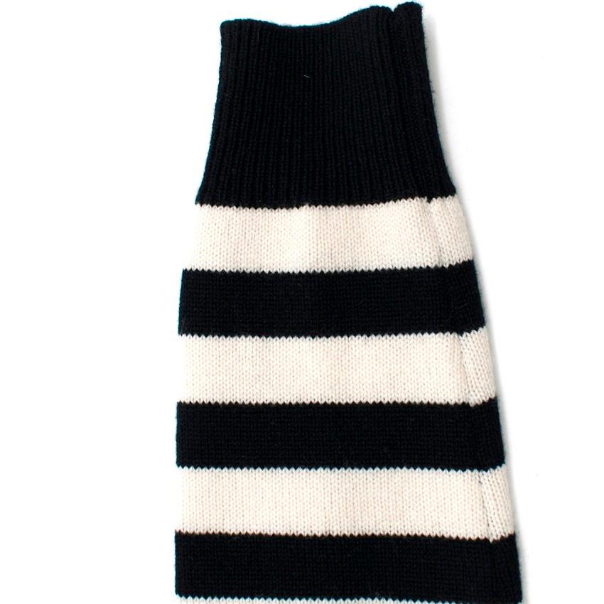 Saint Laurent Black & White Striped Cashmere Sweater In New Condition For Sale In London, GB