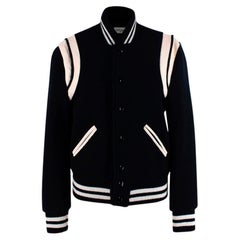 Saint Laurent Black & White Teddy Bomber Jacket