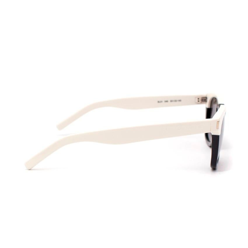Saint Laurent Schwarz-Weiße Wayfarer-Sonnenbrille Damen