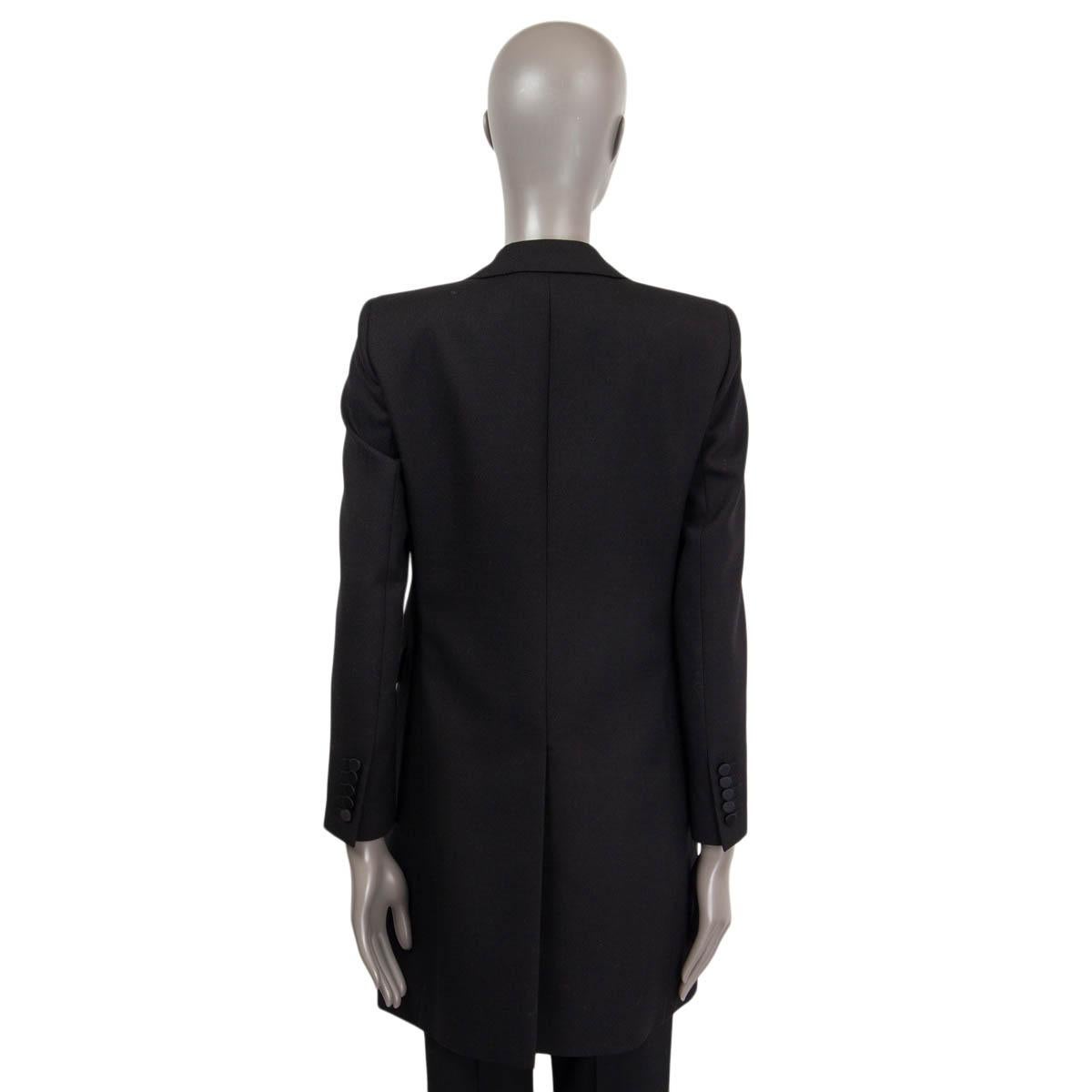 SAINT LAURENT black wool 2015 SINGLE BUTTON BLAZER Coat Jacket 40 M In Excellent Condition For Sale In Zürich, CH