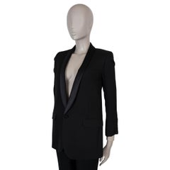 SAINT LAURENT black wool 2016 SHAWL COLLAR Blazer Jacket 36 XS