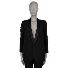 SAINT LAURENT black wool 2016 SHAWL COLLAR Blazer Jacket 36 XS