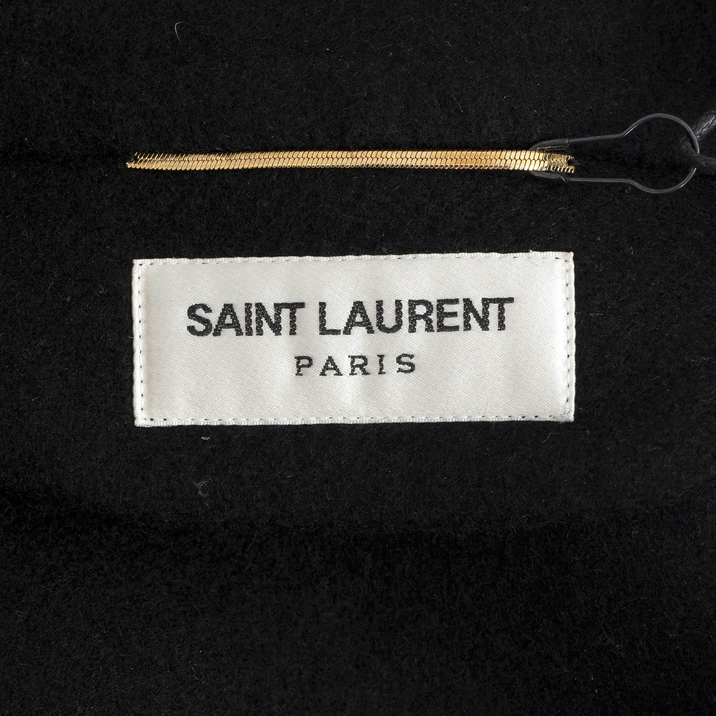 SAINT LAURENT Giacca a mantello 2019 in lana nera 42 L. in vendita 2