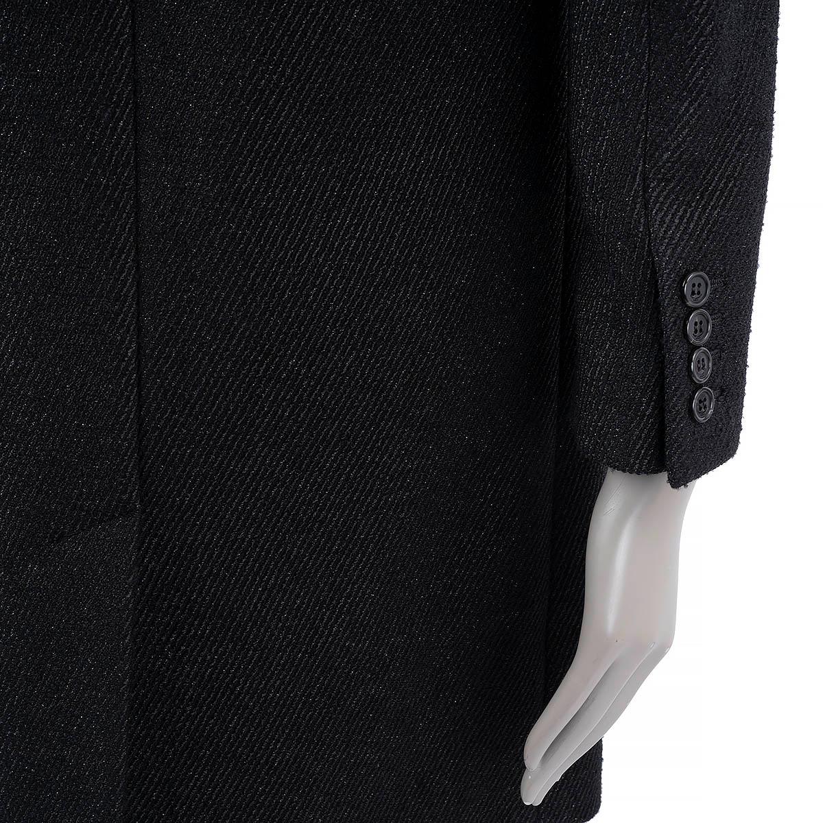 SAINT LAURENT black wool 2019 LUREX CLASSIC Coat Jacket 38 S For Sale 3