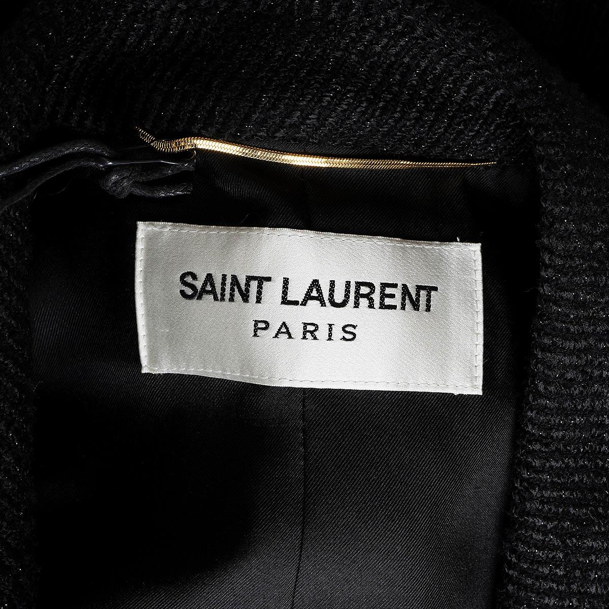 SAINT LAURENT black wool 2019 LUREX CLASSIC Coat Jacket 38 S For Sale 4
