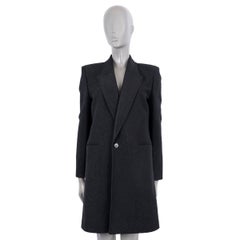 SAINT LAURENT black wool 2019 LUREX CLASSIC Coat Jacket 38 S
