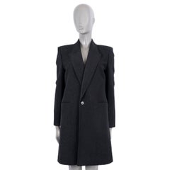 SAINT LAURENT negro lana 2019 LUREX CLASSIC Abrigo Chaqueta 38 S